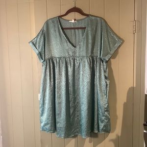 Entro Green Animal Print Babydoll Dress